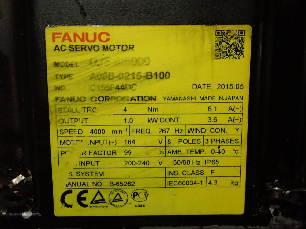 Fanuc 1 Kw Servo Motor - A06b-0215-b100
