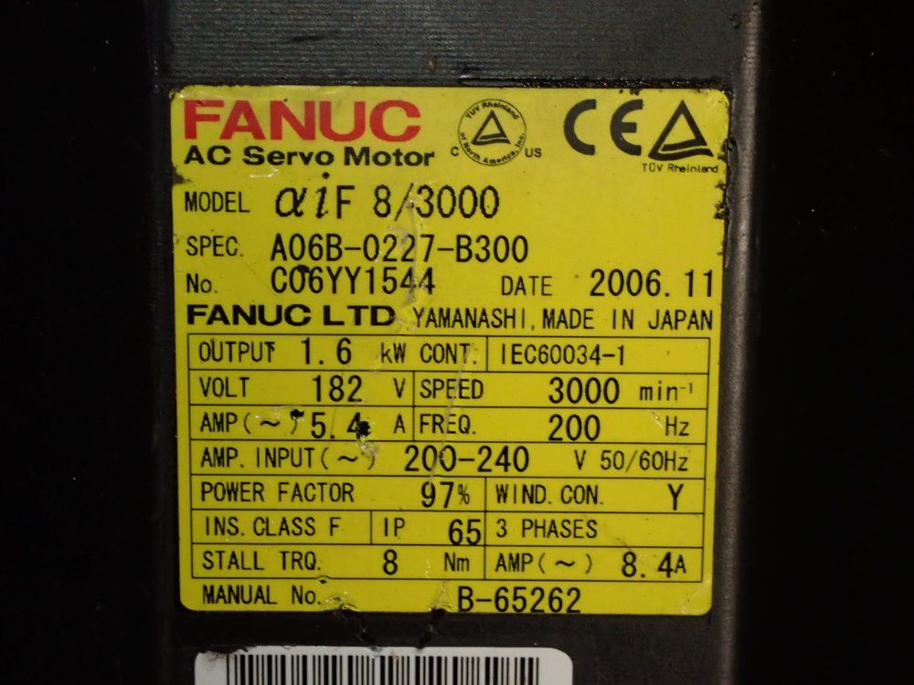 Fanuc 1.6 Kw Servo Motor - A06b-0227-b300