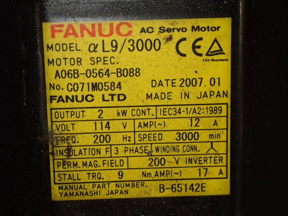 Fanuc 2 Kw Servo Motor - A06b-0564-b088