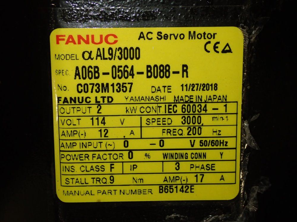 Fanuc 2 Kw Servo Motor - A06b-0564-b088-r