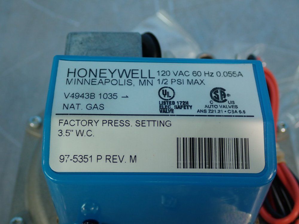 Honeywell 1/2psi Gas Valve - V4943b-1035
