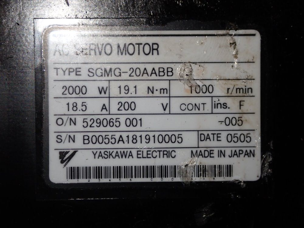 Yaskawa Servo Motor - Sgmg-20aabb