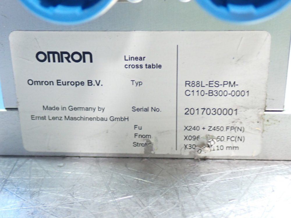 Omron Accurax Linear Motor Pick & Place System - R88l-es-pm-c110-b300-0001