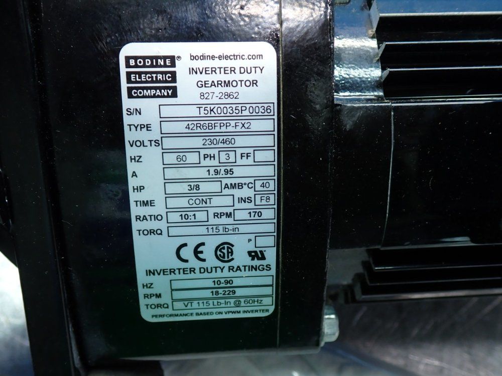 Bodine Electric Co. 170rpm, 3/8 Hp 42r-fx-series Inverter Duty Gearmotor - 42r6bfpp-fx2