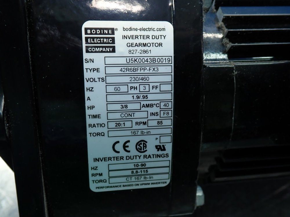 Bodine Electric Co. 170rpm, 3/8 Hp 42r-fx-series Inverter Duty Gearmotor - 42r6bfpp-fx3