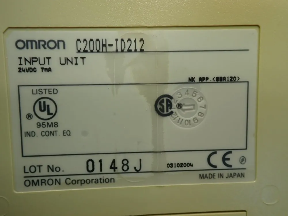 Omron Sysmacc200 16-channel Dc Input Module C200h-series, 2pcs - C200h-id212