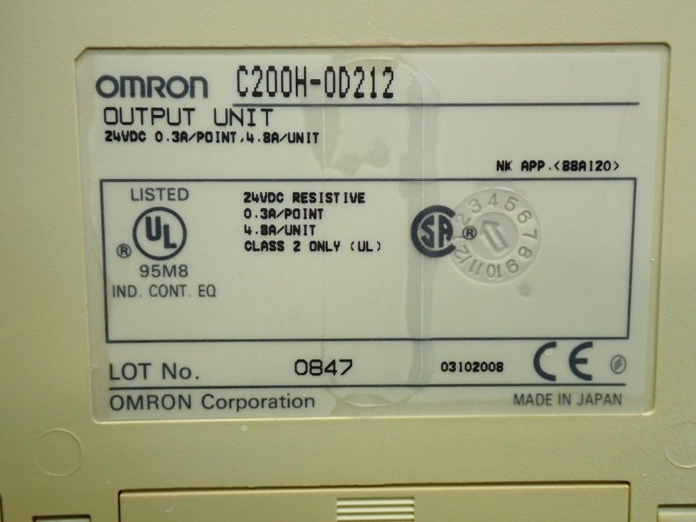 Omron 0.3ma Per Point C200h-series Sysmac 16-point Transistor Plc Output Module - C200h-od212