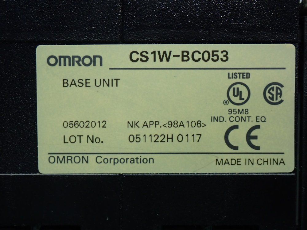 Omron Cs1-series 5-slot Central Processing Unit Base Unit - Cs1w-bc053