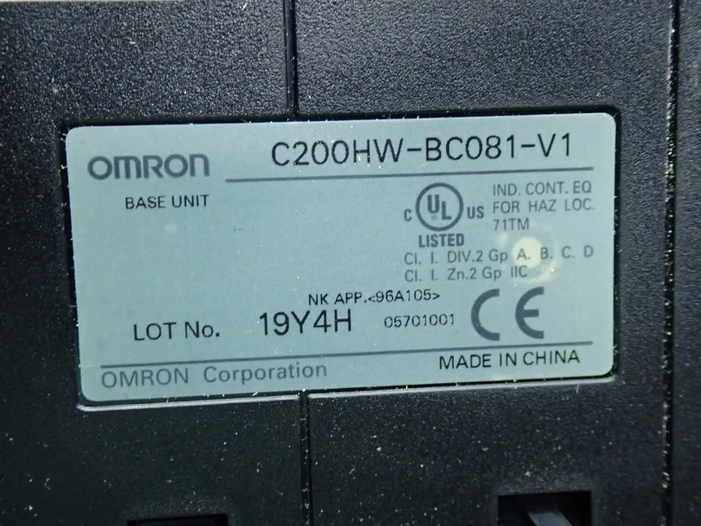 Omron Sysmac C200hw 8-slot Expansion I/o Backplane - C200hw-bc081-v1