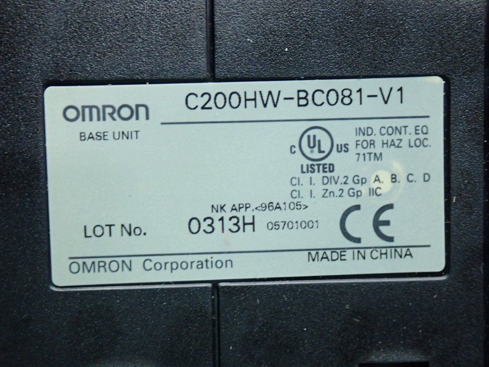 Omron Sysmac C200hw 8-slot Expansion I/o Backplane - C200hw-bc081-v1
