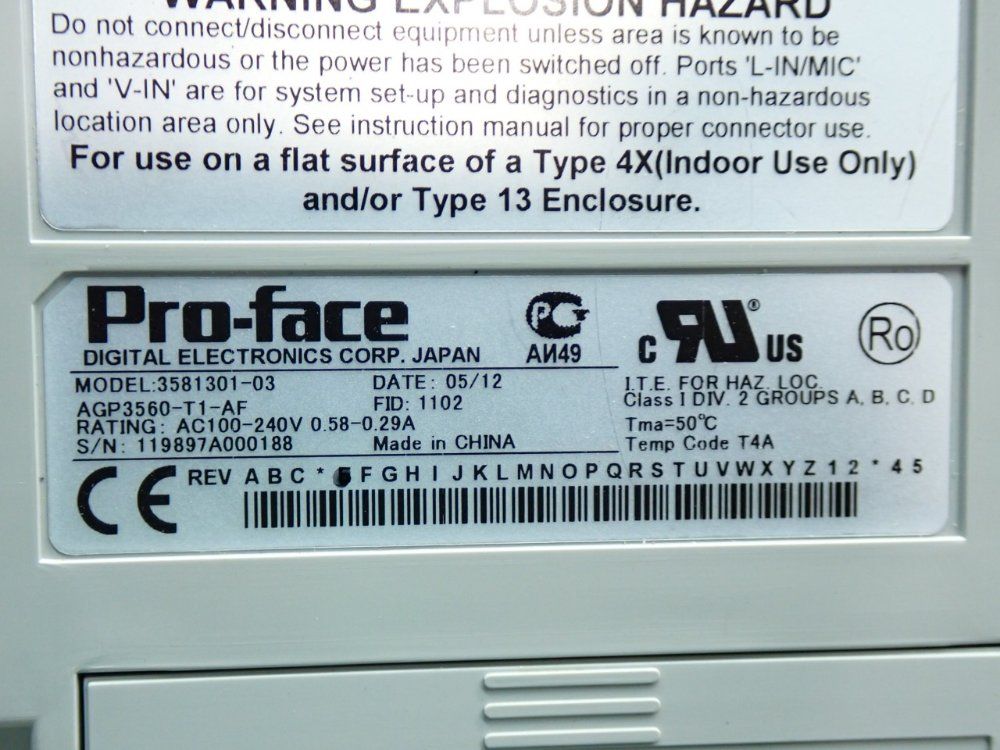 Proface 10.4" Tft Color Lcd High-resolution 10.4-inch Tft Color Lcd Operator Interface Unit - Agp3560-t1-af