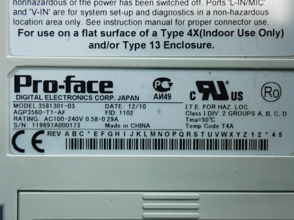Proface 10.4" Tft Color Lcd High-resolution 10.4-inch Tft Color Lcd Operator Interface Unit - Agp3560-t1-af