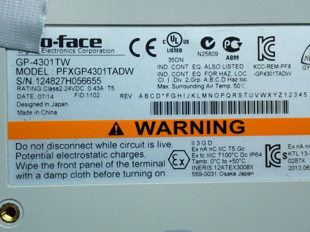 Proface Operator Interface Panel - Gp-4301tw