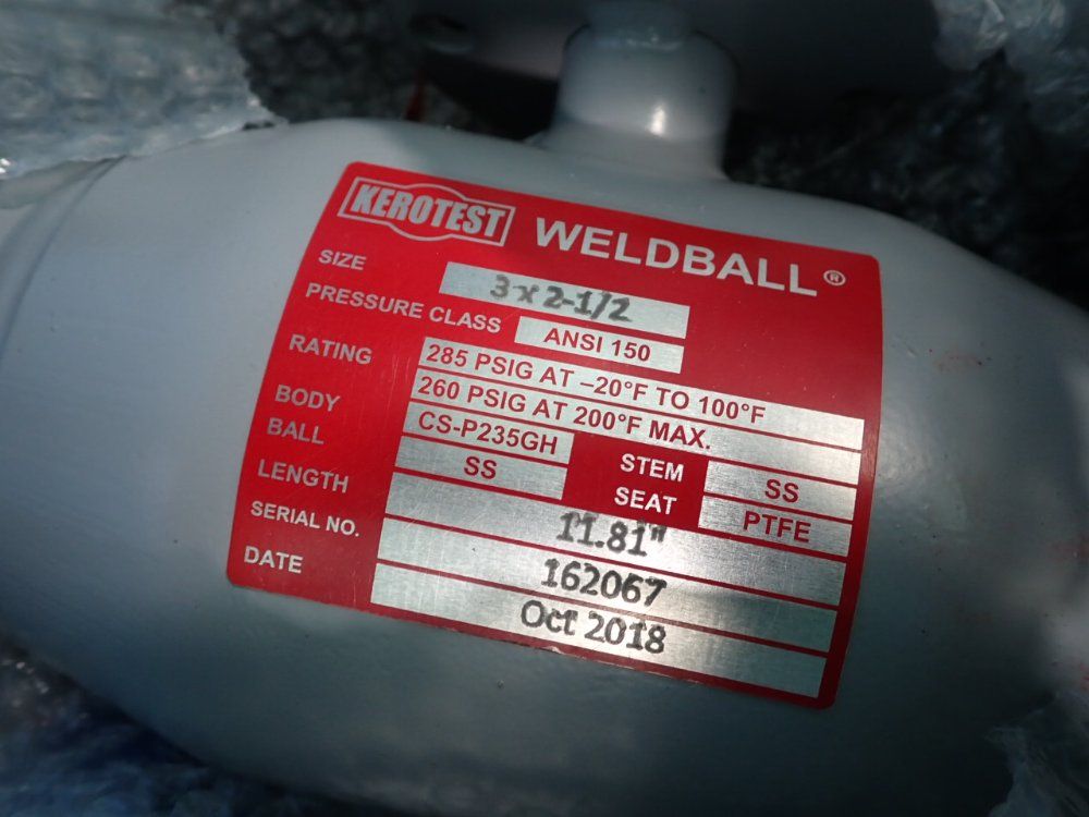 Kerotest Port Ball Valve - 3x2-1/2