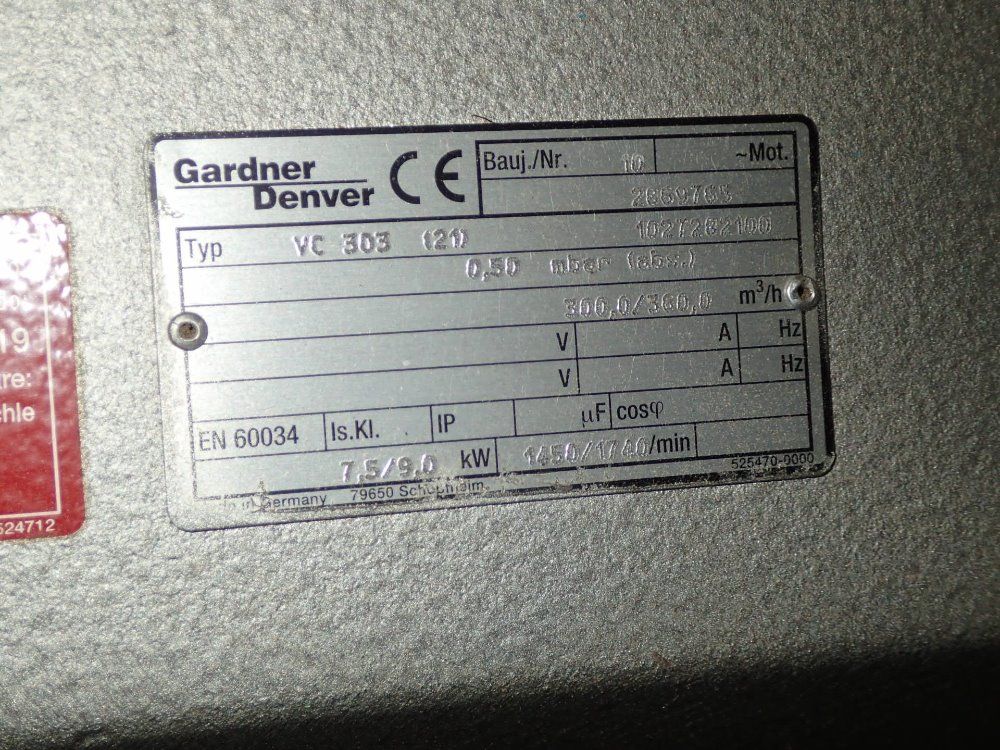 Rietschle / Gardner Denver Dual Vacuum Pump