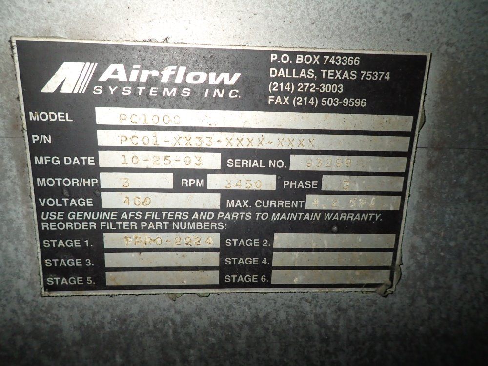 Dust - Pak / Airflow Systems Dust Collector