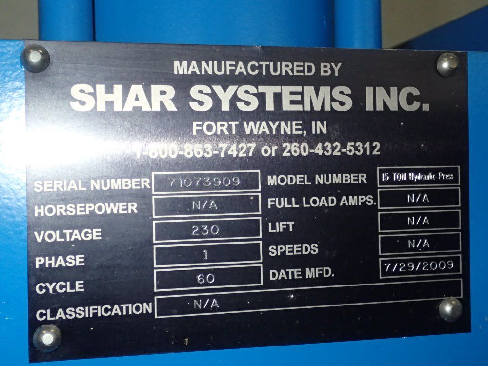 Shar Systems Hydraulic Press