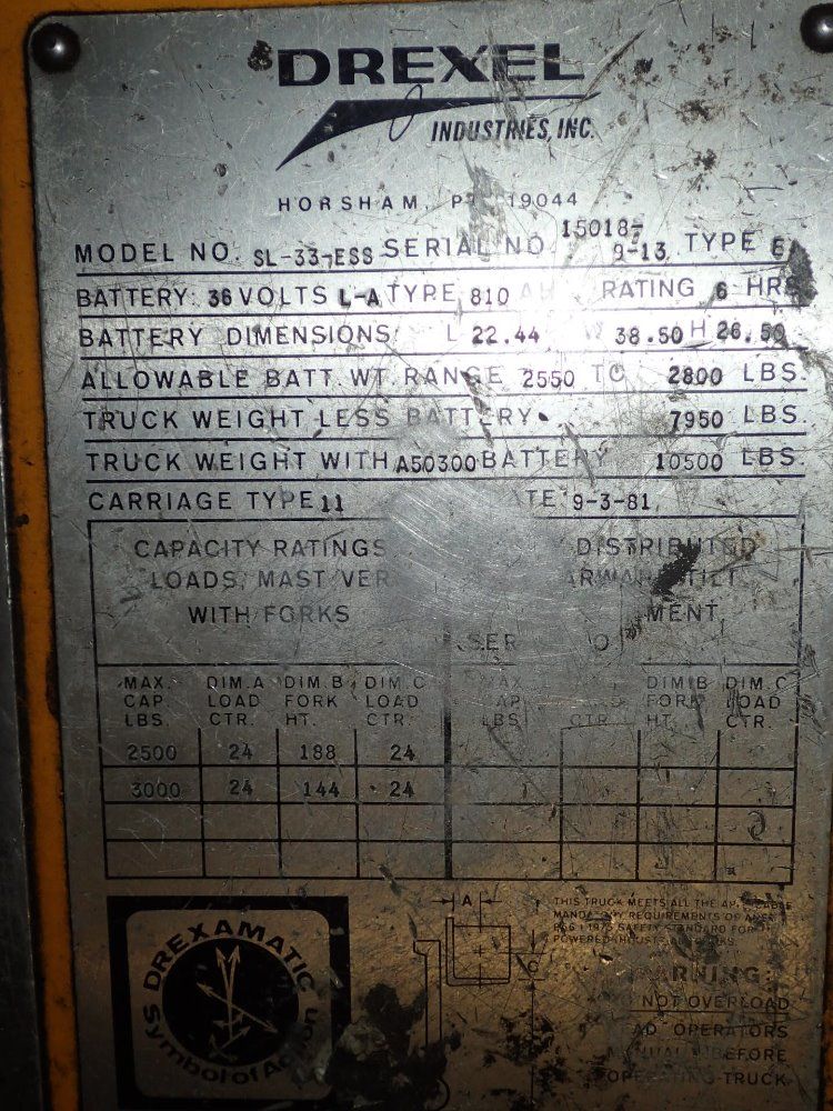 Drexel Electric Swing Mast Forklift