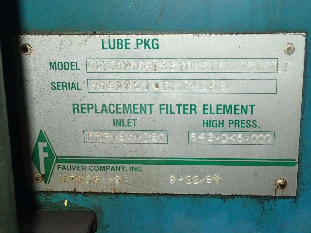 Lube Pkg Hydraulic Unit