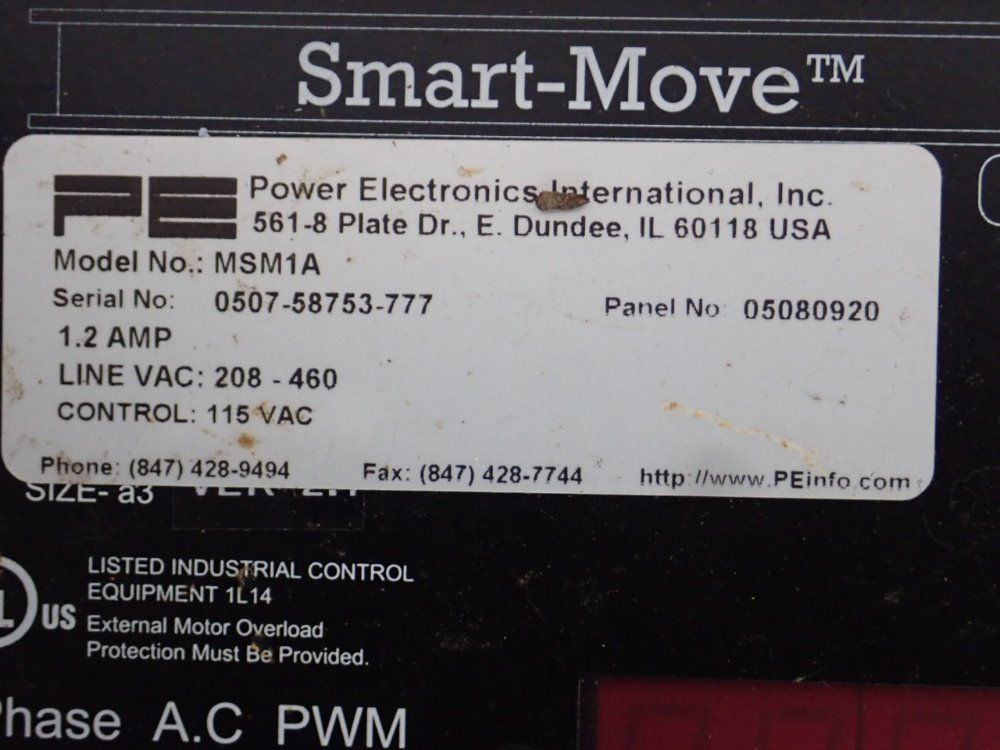 Power Electronic International Enclosure W/ Drive & Contactors