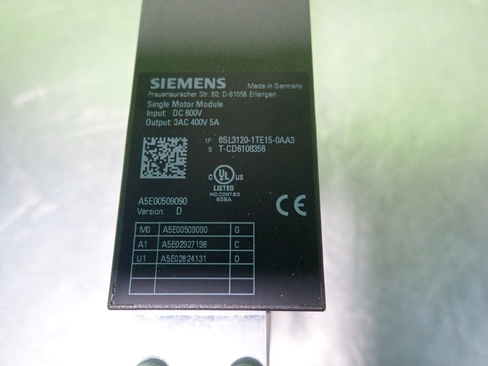 Siemens 6sl3120-1te15-0aa3 Motor Module - 6sl3120-1te15-0aa3