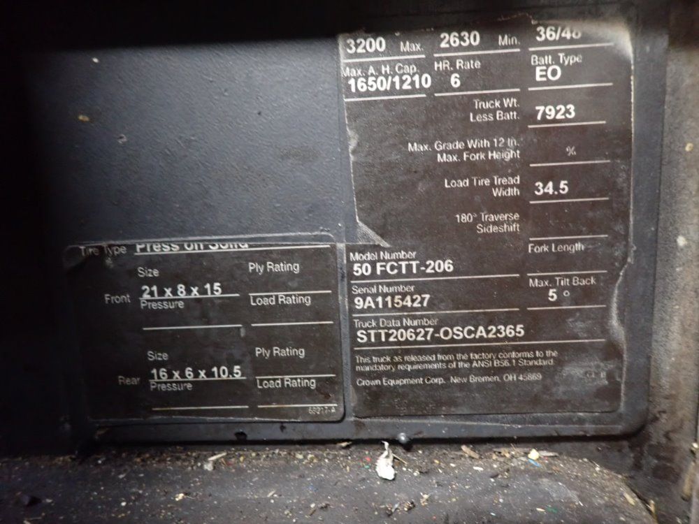 Crown 5000# 50 Fctt-206 Electric Forklift - 50 Fctt-206