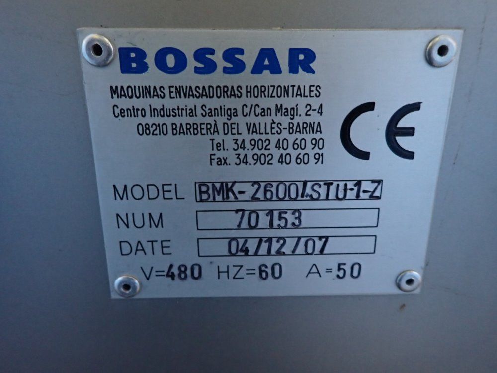 Bossar Bmk-2600/stu-1-z S/s Packaging System - Bmk-2600/stu-1-z