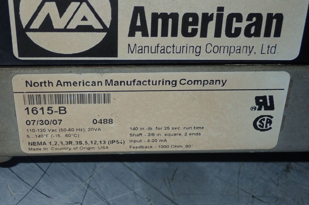 North American Automatic Butterfly Valve