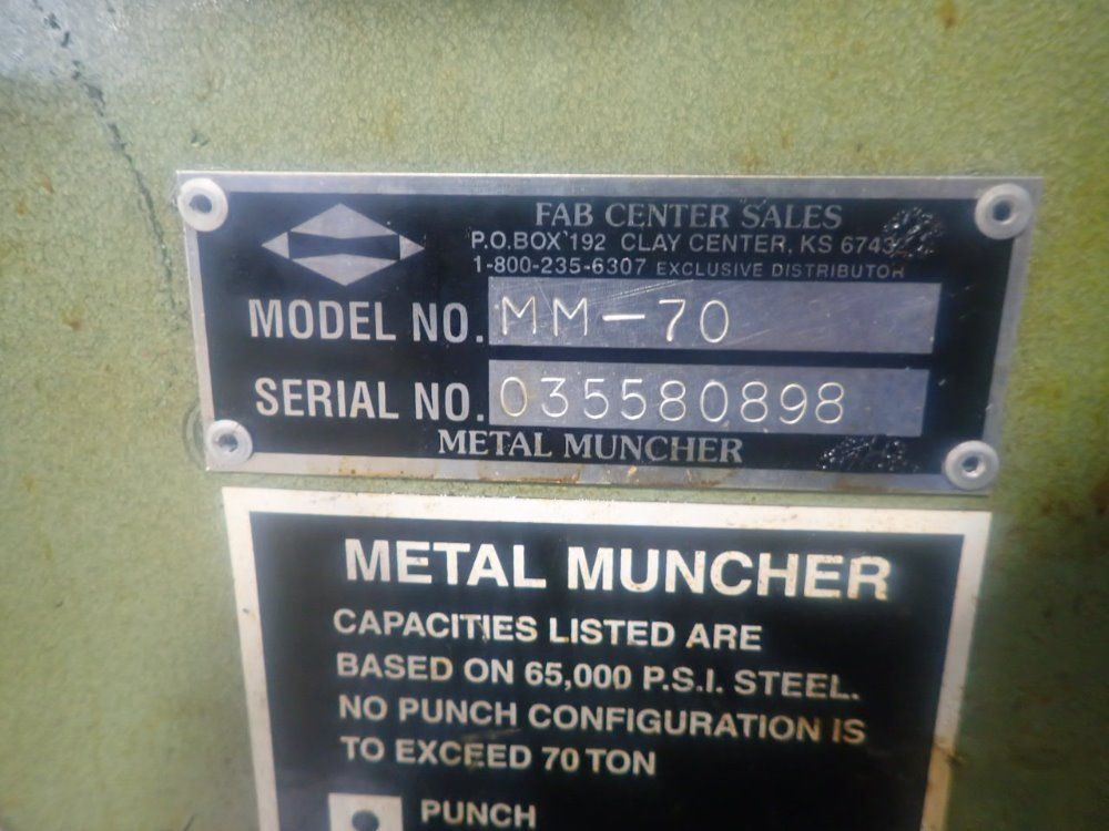 Fab Center / Metal Muncher Iron Worker