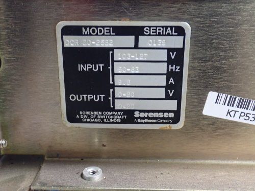 Sorensen Dc Power Supply