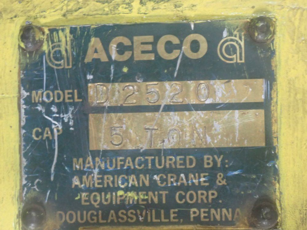 Munck/aceco 5 Ton 222-8626 Cable Hoist - 222-8626