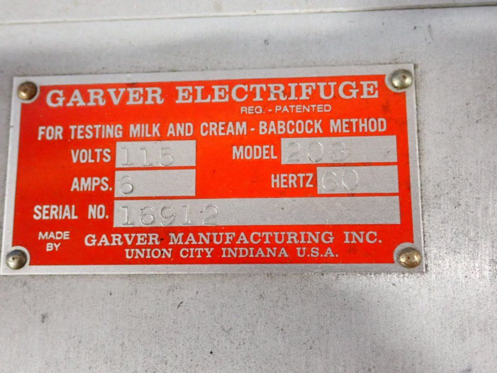 Garver Electrifuge 12 Bottles Diary Tester - 208