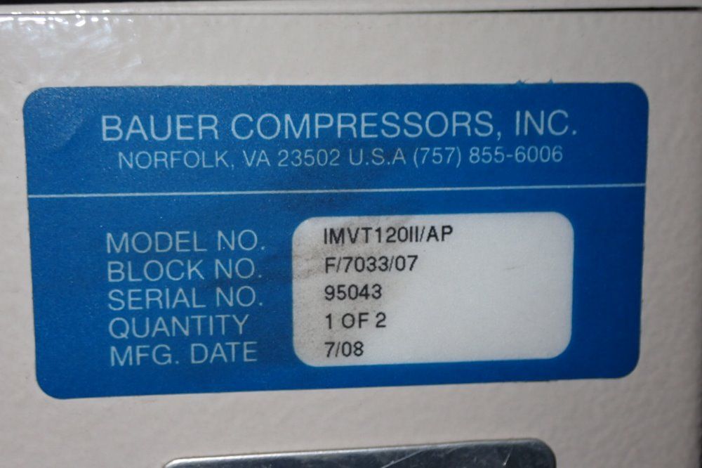 Bauer Compressors 7.5 Hp Imv7120ii/ap-e3/460 Air Compressor - Imv7120ii/ap-e3/460
