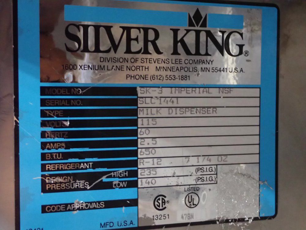 Silver King Milk Dispenser/cooler
