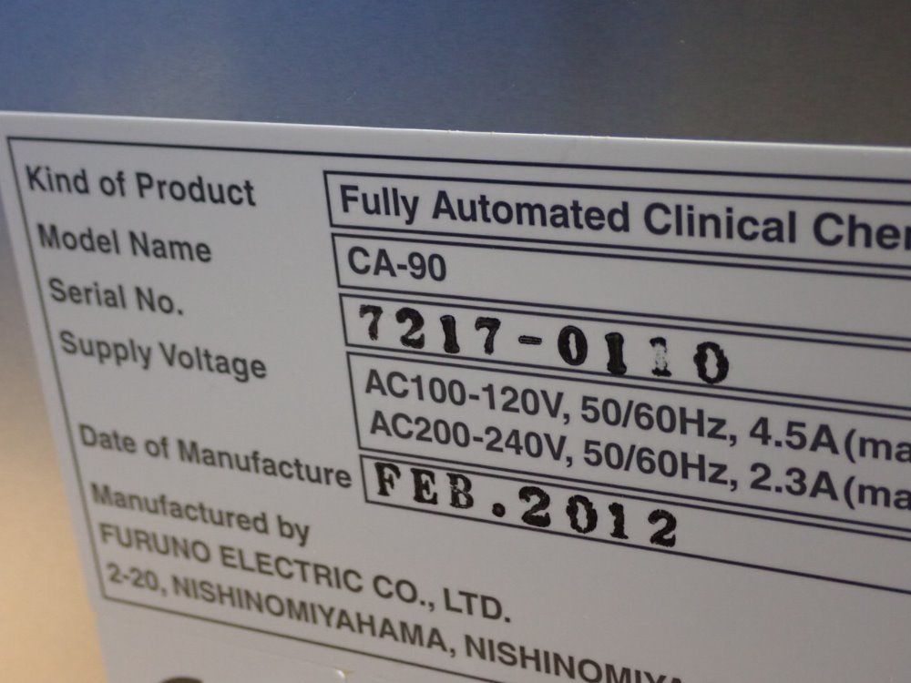 Furuno Ca-90 Chemistry Analyzer - Ca-90