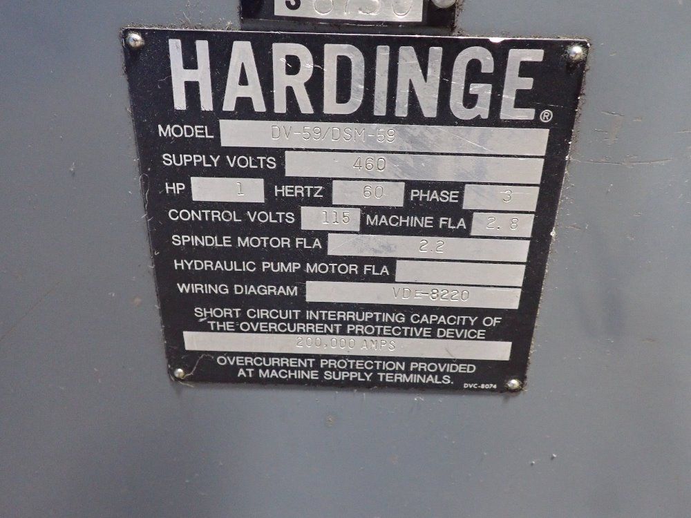 Hardinge 1hp Lathe - Dv-59-dsm-59