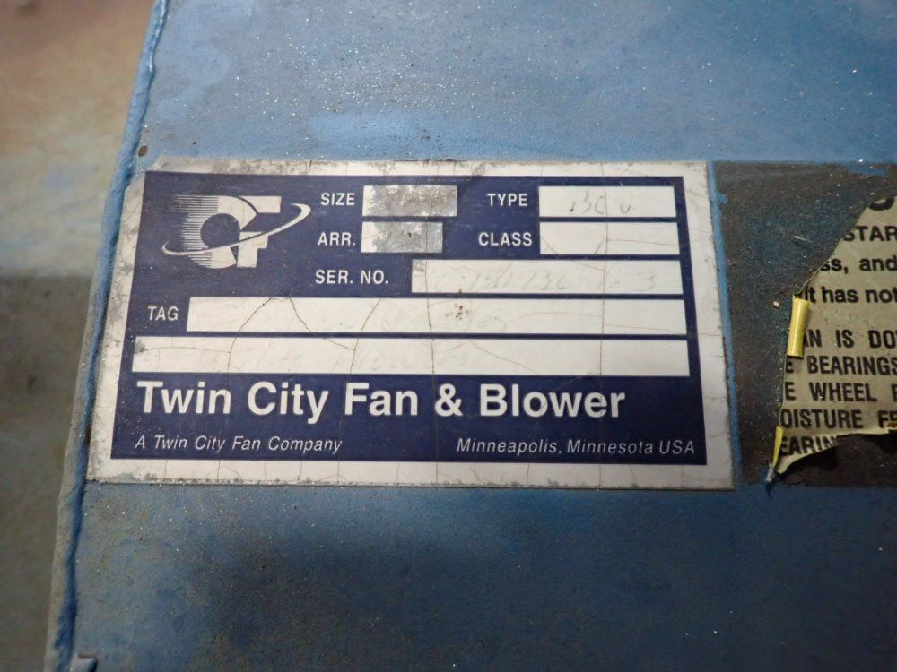 Twin City Blower And Fan 28" Centrifugal Fan Exhaust Blower