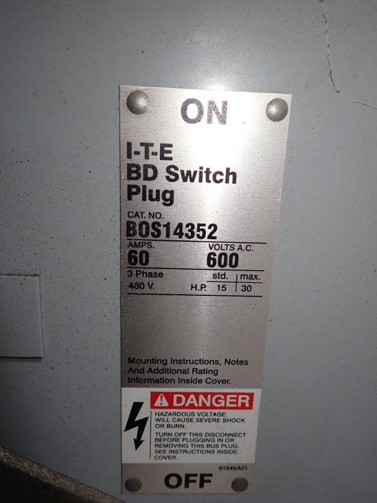 I-t-e 60 Amps Busway Switch - Bos14352