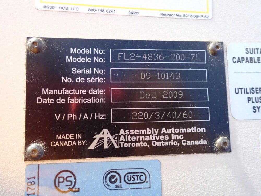 Assembly Automation 51" X 40" Laser Cutter - Fl2-4836-200-zl