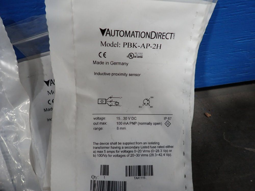 Automation Direct 100 Ma Proximity Sensor - Pbk-ap-2h