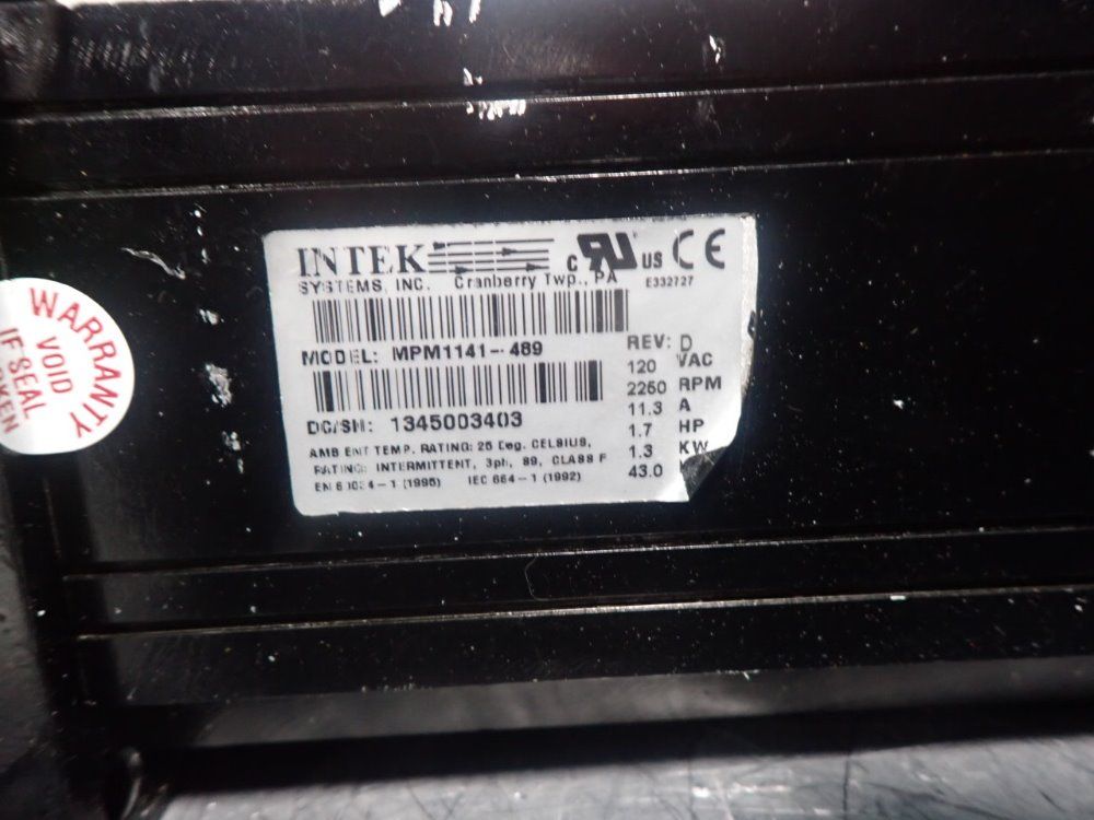 Intek Systems Mpm1141 Servo Motor - Mpm1141