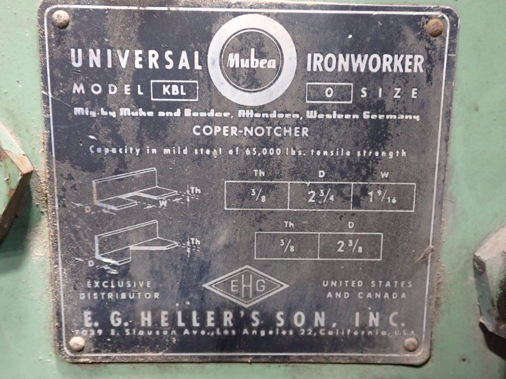 Mubea 38 Tons Ironworker - Kbl 0