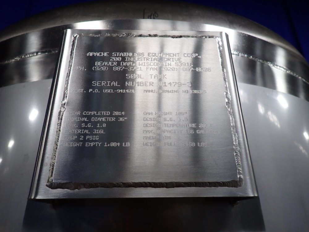 Apache 500 L S/s Tank