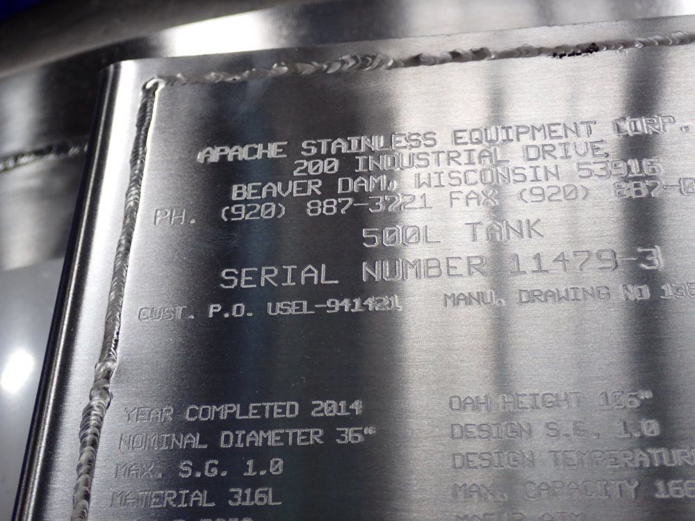 Apache 500 L S/s Tank