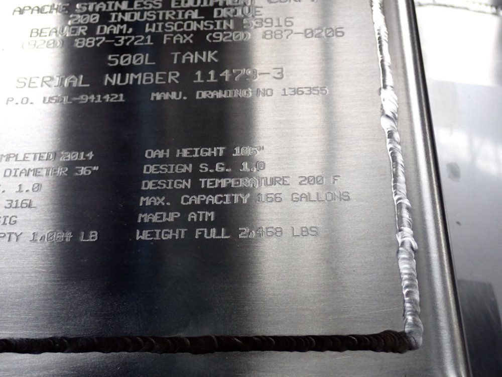 Apache 500 L S/s Tank