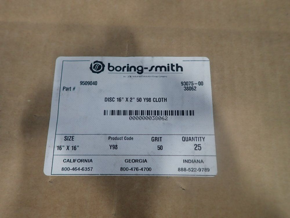 Boring-smith 16"x2" Grinding Wheels - 9509040