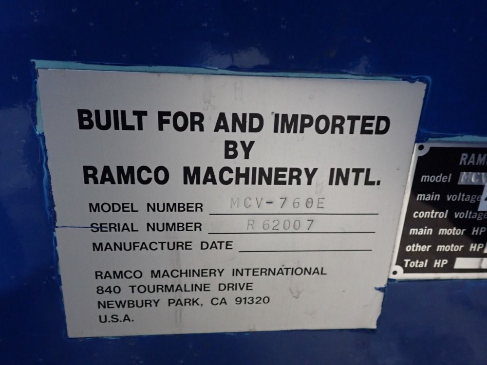 Ramco Machinery Cnc Vertical Mill