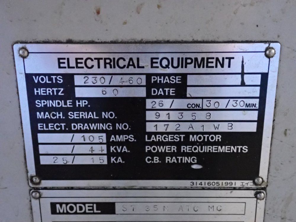 Mazak 1990 Mazak St 35n Atc Mc Cnc Lathe - St 35n Atc Mc