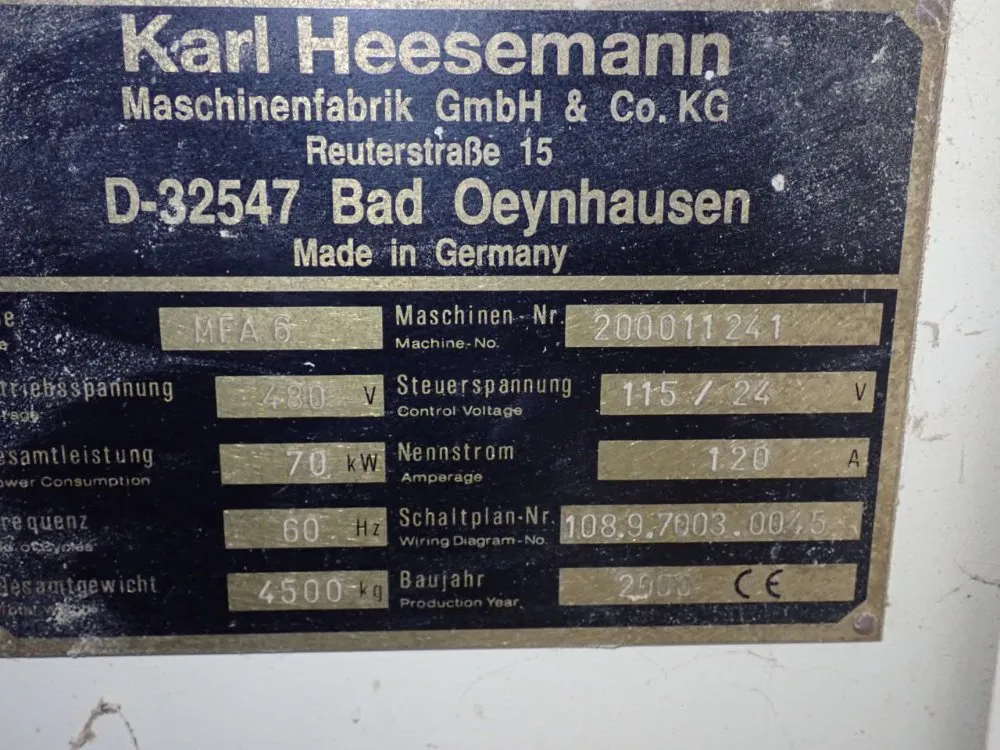 Heesemann 2000 Heesemann Mfa 6 Belt Sander