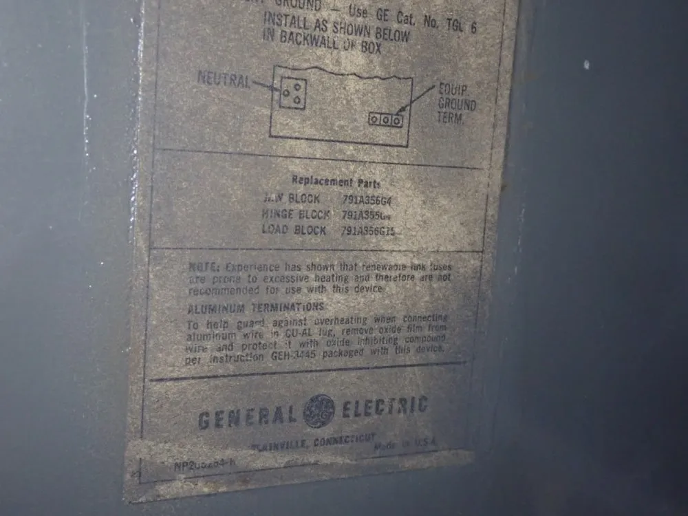 240v/ 600a Fusible Disconnect - Tg4326